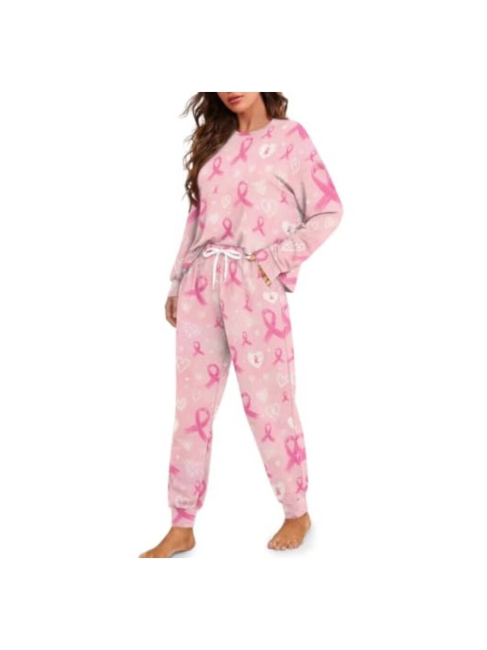 Women's 4 Piece Pajama Set Long Sleeve Polyester Sleepwear Lounge Pjs